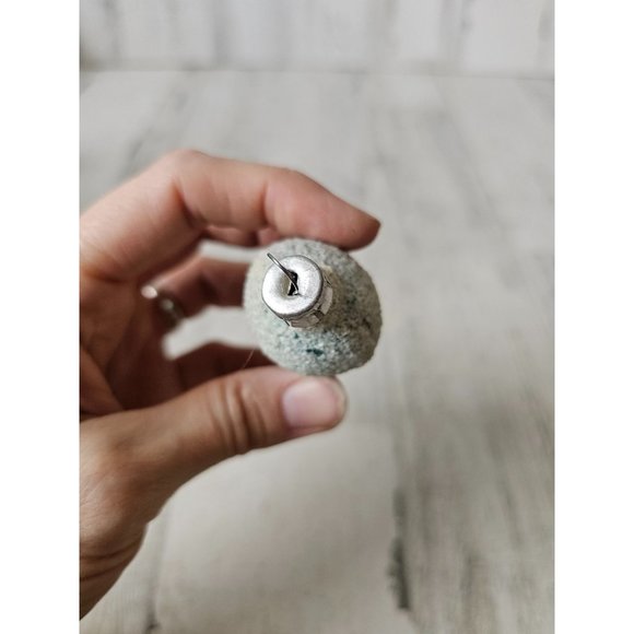 Vintage acorn glass glitter ornament flocked frosted Xmas tree - Picture 11 of 11